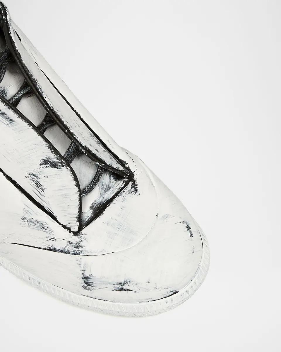 Maison Margiela Men's Future Bianchetto Leather Mid-Top Sneakers | Thumbnail 4