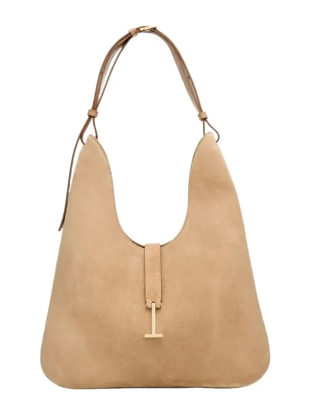 Tom Ford Kara Medium Hanging T Suede Hobo Bag