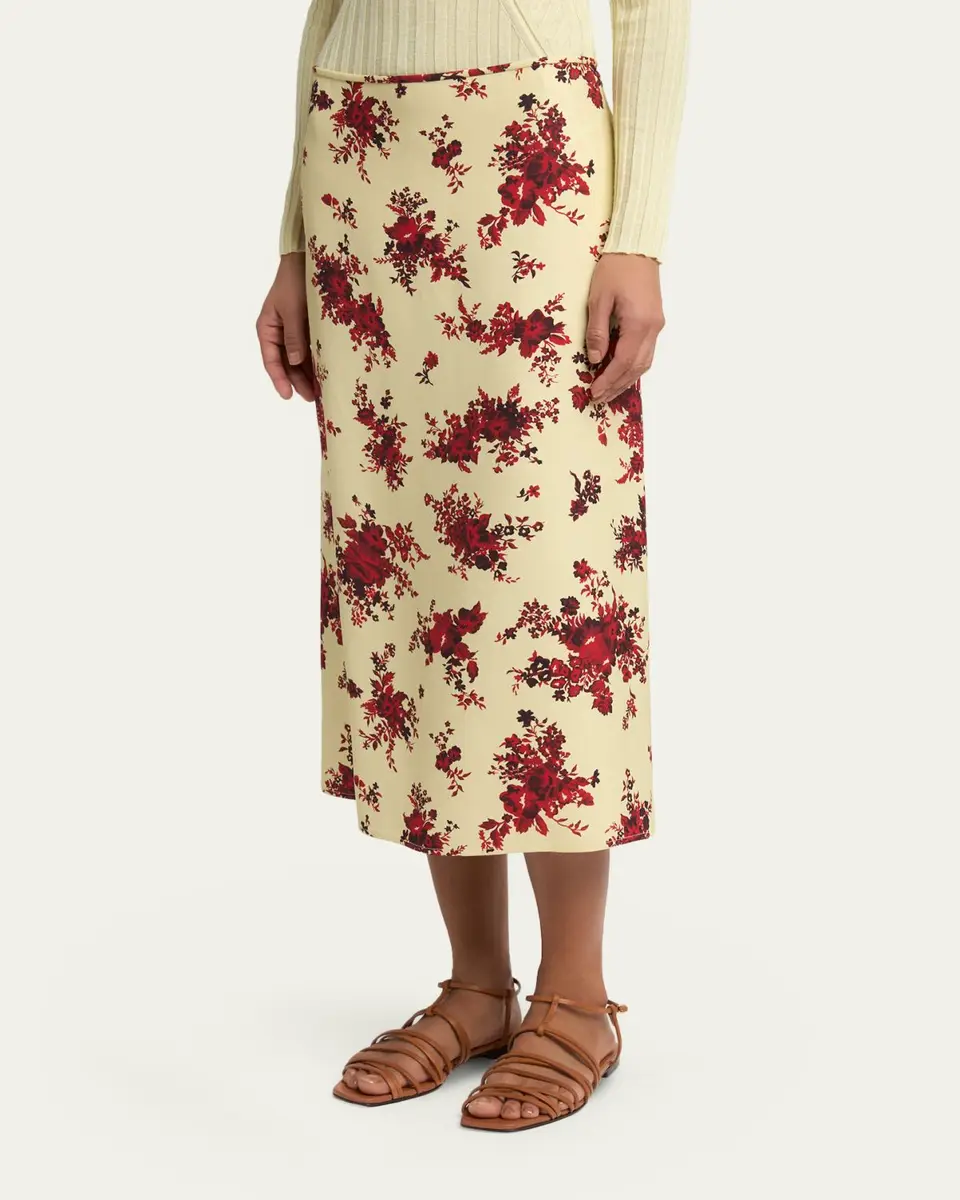 Jil Sander Floral-Print Viscose Midi Skirt | Thumbnail 4 Jil Sander Floral-Print Viscose Midi Skirt | Thumbnail 4