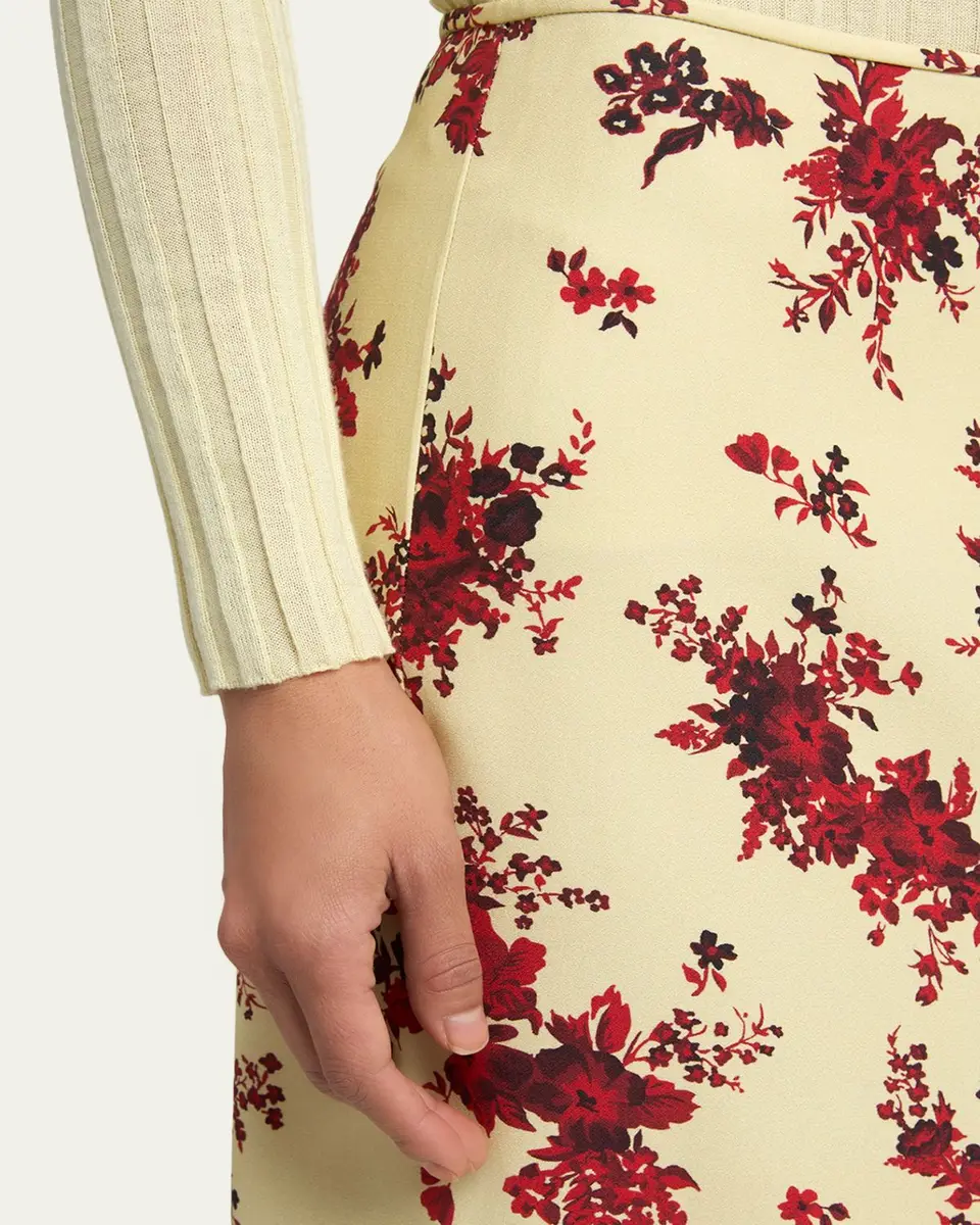 Jil Sander Floral-Print Viscose Midi Skirt | Thumbnail 5 Jil Sander Floral-Print Viscose Midi Skirt | Thumbnail 5