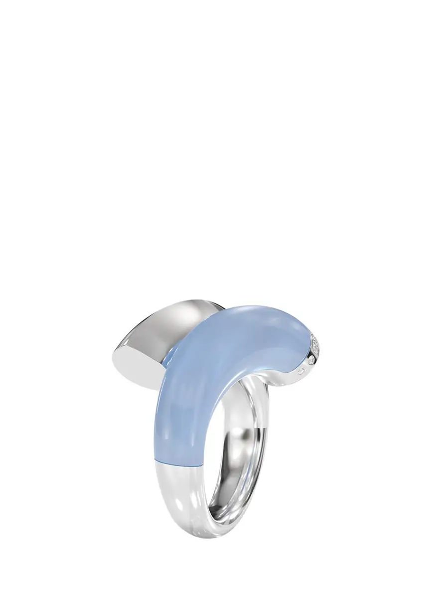 TABAYER 18K White Gold Diamond and Chalcedony Bypass Ring | Thumbnail 3 TABAYER 18K White Gold Diamond and Chalcedony Bypass Ring | Thumbnail 3