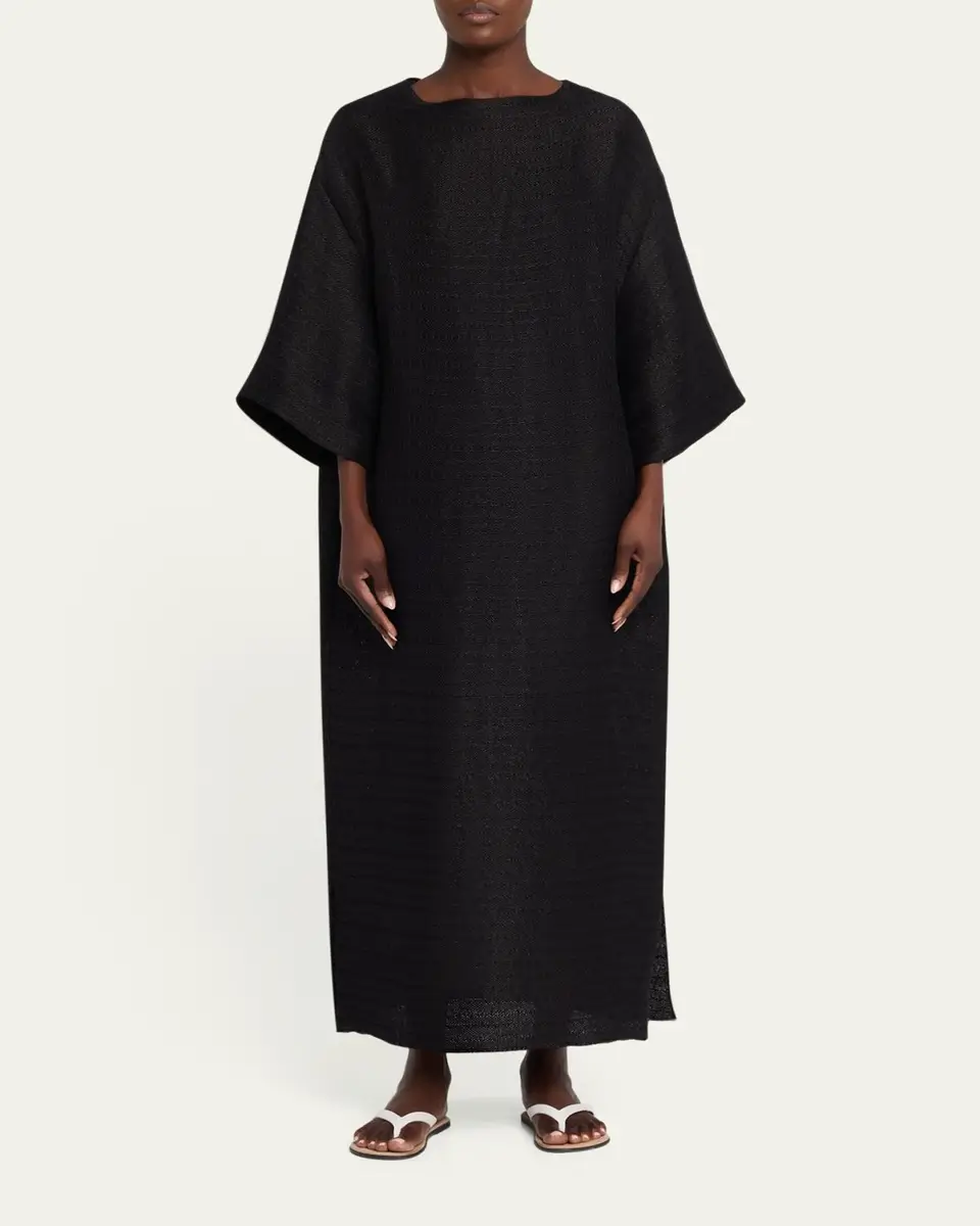 The Row Oraffa 3/4-Sleeve Silk-Linen Maxi Dress | Thumbnail 2 The Row Oraffa 3/4-Sleeve Silk-Linen Maxi Dress | Thumbnail 2
