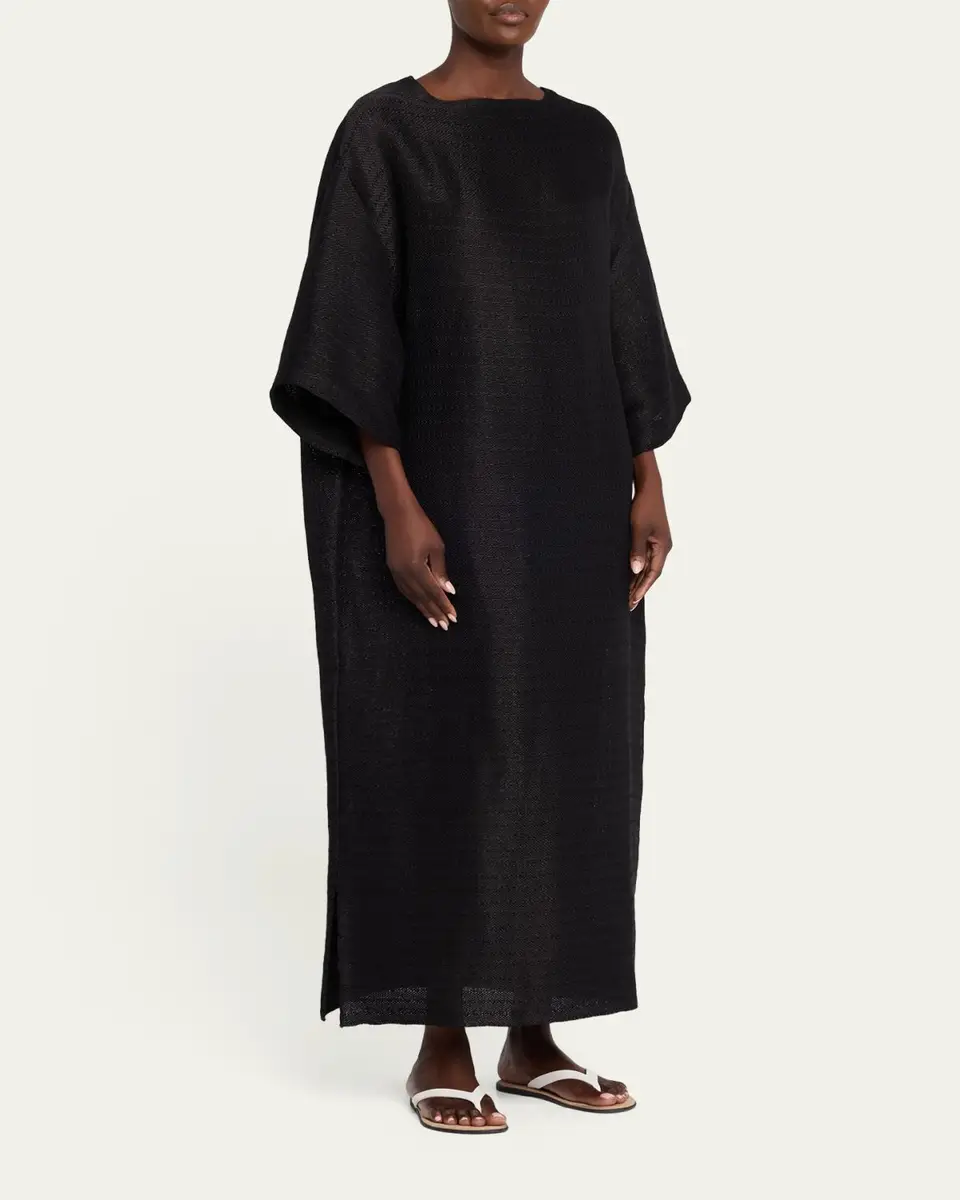 The Row Oraffa 3/4-Sleeve Silk-Linen Maxi Dress | Thumbnail 4 The Row Oraffa 3/4-Sleeve Silk-Linen Maxi Dress | Thumbnail 4