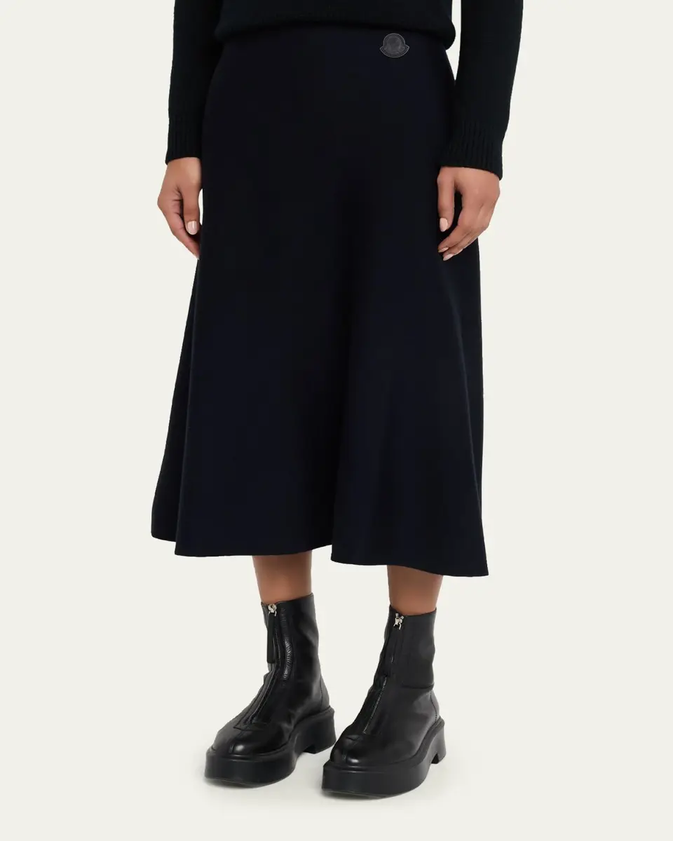 Moncler Wool Knit Midi Skirt | Thumbnail 4