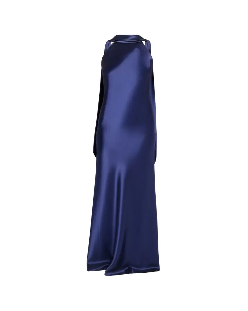 Talbot Runhof Crepe Satin Sleeveless Halter Gown | Image 1 Talbot Runhof Crepe Satin Sleeveless Halter Gown | Image 1