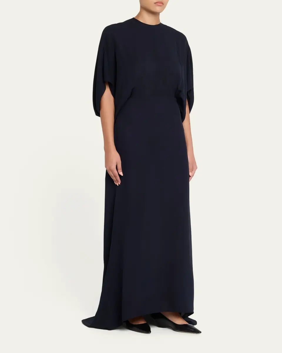 The Row Koralie Silk Chiffon Capelet Maxi Dress | Thumbnail 4 The Row Koralie Silk Chiffon Capelet Maxi Dress | Thumbnail 4