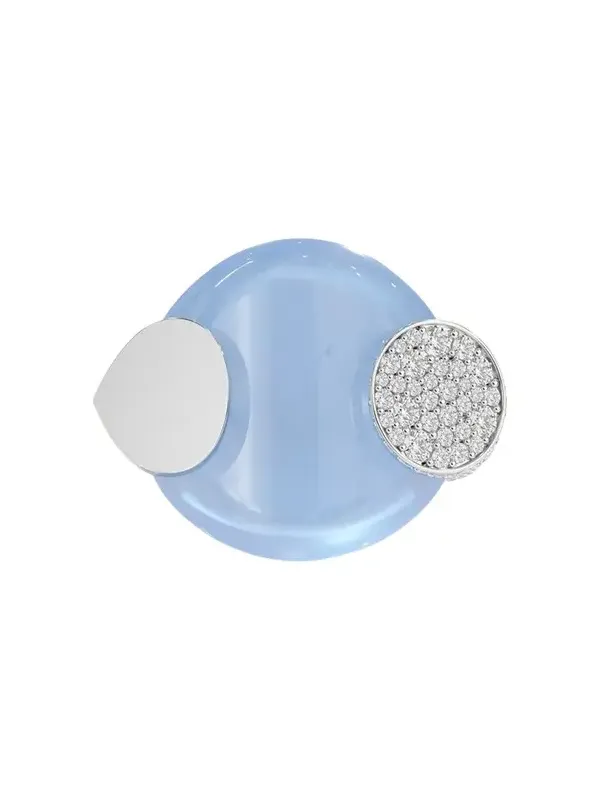 18K White Gold Diamond and Chalcedony Ring 18K White Gold Diamond and Chalcedony Ring