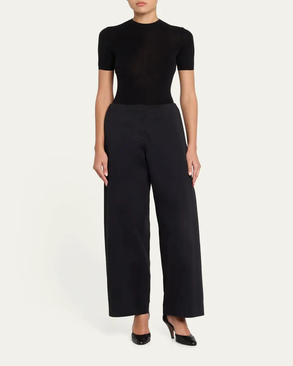 The Row Galileo Pleated Cotton-Silk Barrel-Leg Pants | Thumbnail 2