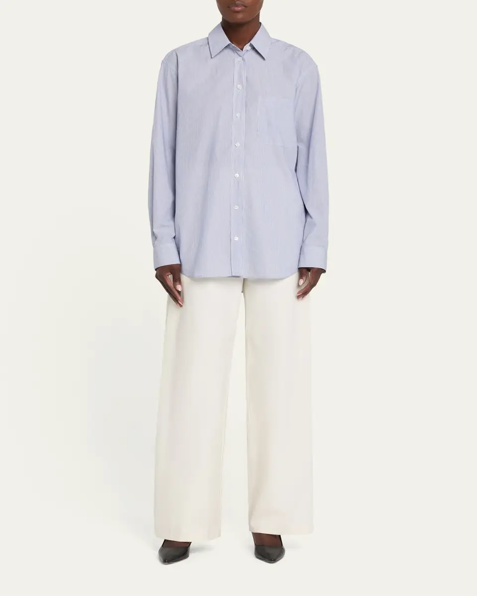 The Row Galileo Pleated Cotton-Silk Barrel-Leg Pants | Thumbnail 7