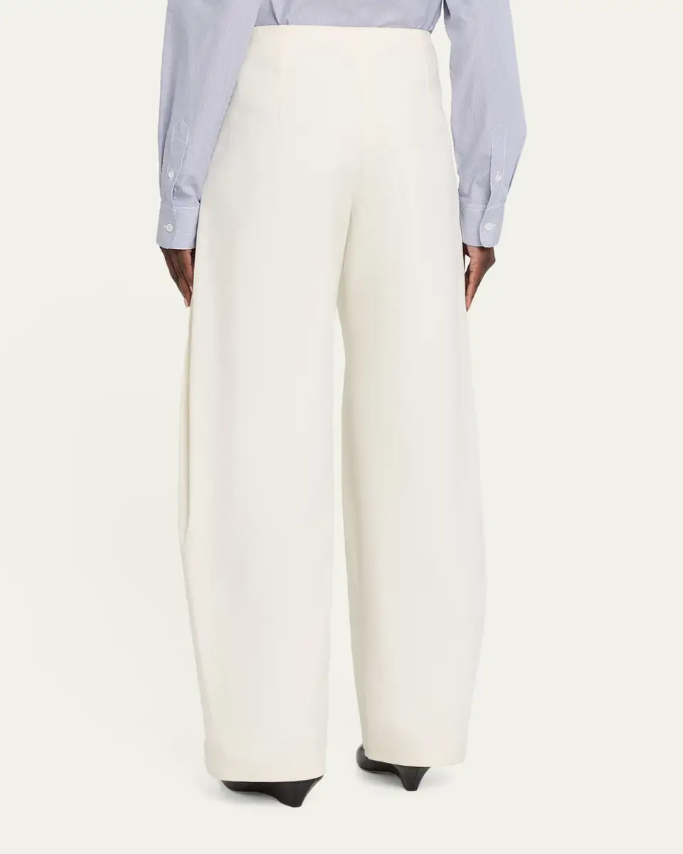 The Row Galileo Pleated Cotton-Silk Barrel-Leg Pants | Thumbnail 8