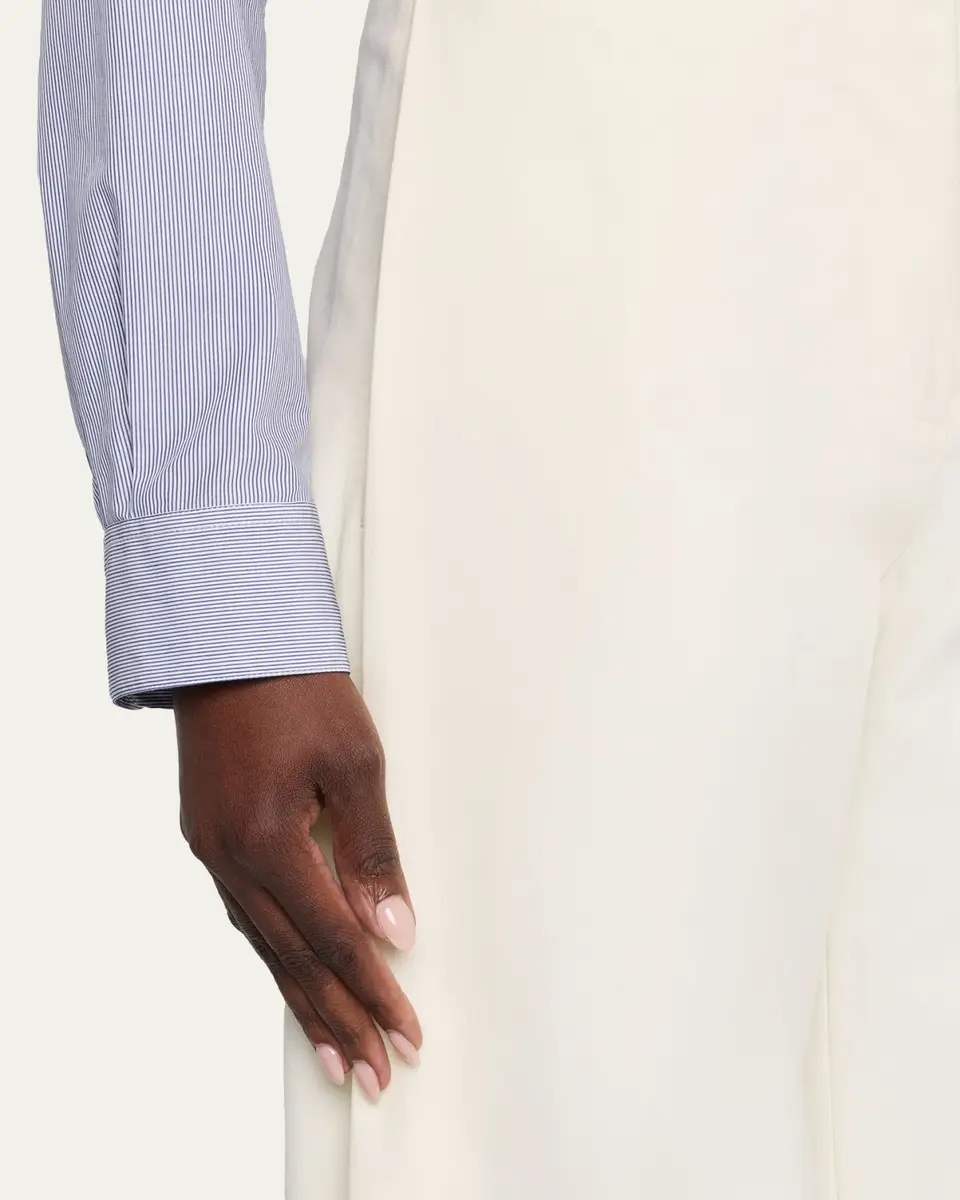 The Row Galileo Pleated Cotton-Silk Barrel-Leg Pants | Thumbnail 10