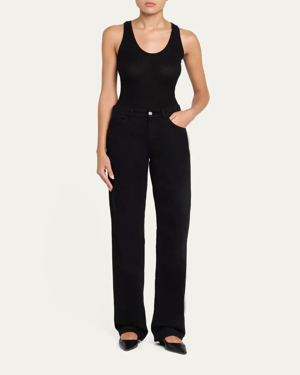 The Row Carlyl Mid-Rise Straight-Leg Jeans | Thumbnail 2 The Row Carlyl Mid-Rise Straight-Leg Jeans | Thumbnail 2