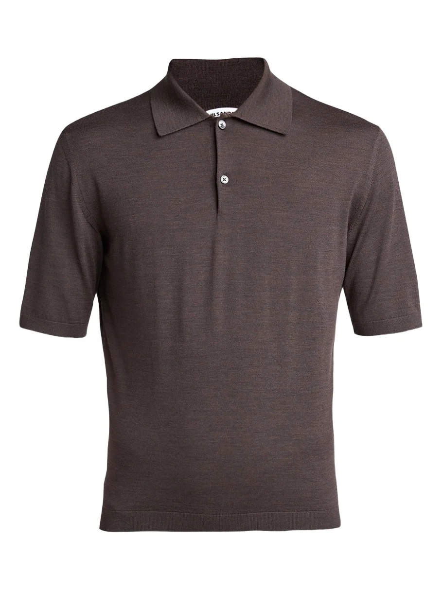 Jil Sander Men's Lightweight Wool Polo T-Shirt