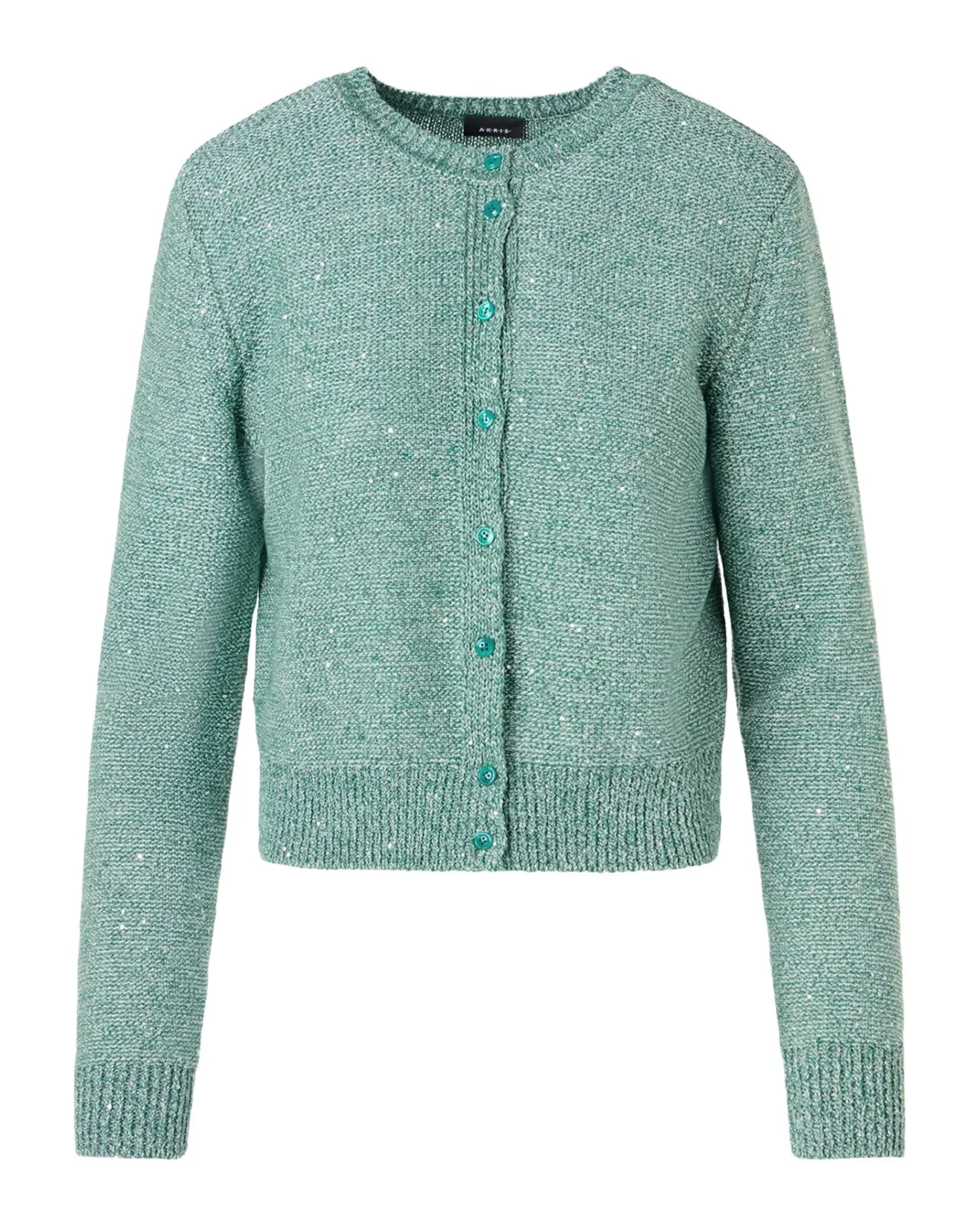 Akris Linen-Cotton Micro Sequin Knit Cardigan Sweater