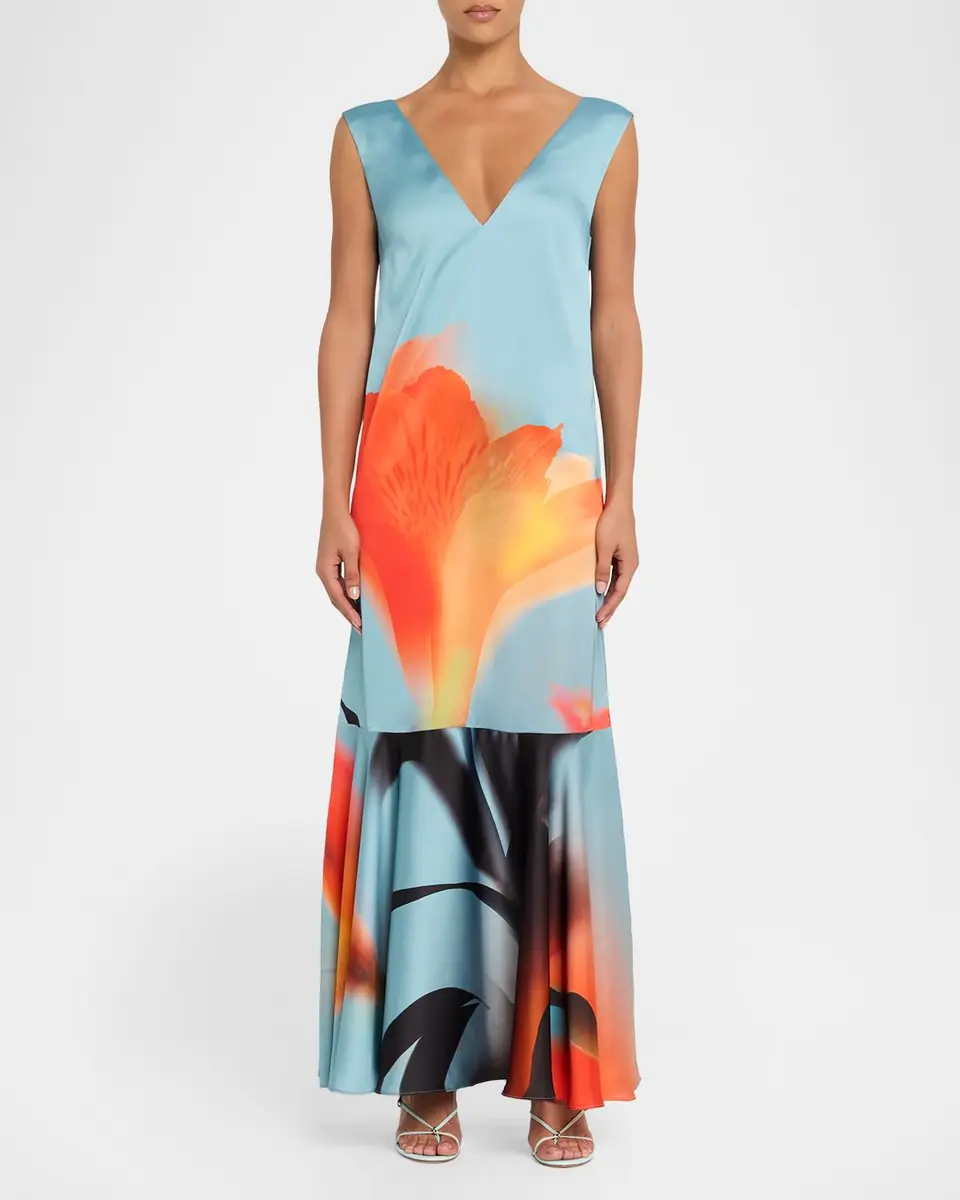 Misa Los Angeles Isah Floral Satin Maxi Dress | Thumbnail 2 Misa Los Angeles Isah Floral Satin Maxi Dress | Thumbnail 2