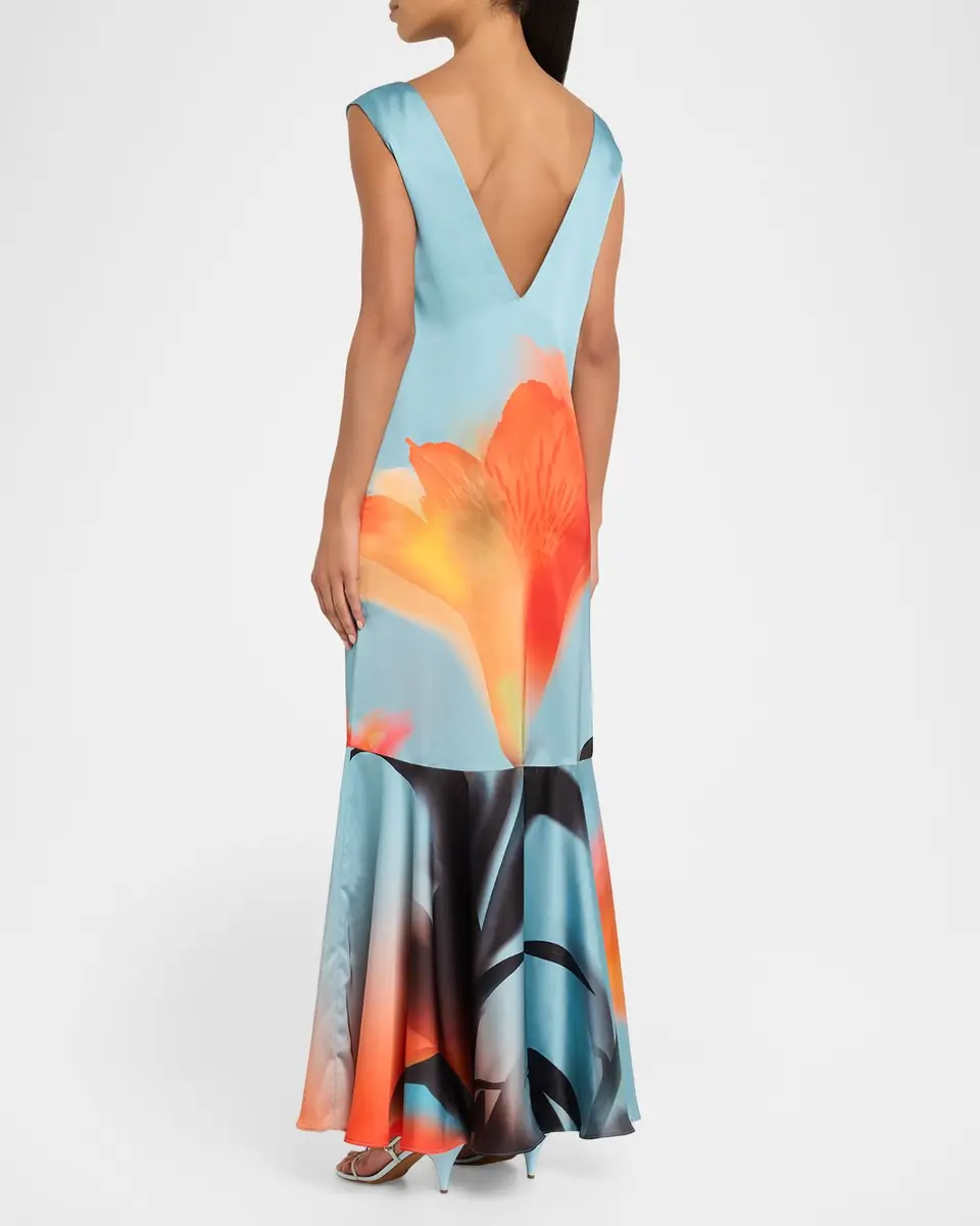 Misa Los Angeles Isah Floral Satin Maxi Dress | Thumbnail 3 Misa Los Angeles Isah Floral Satin Maxi Dress | Thumbnail 3
