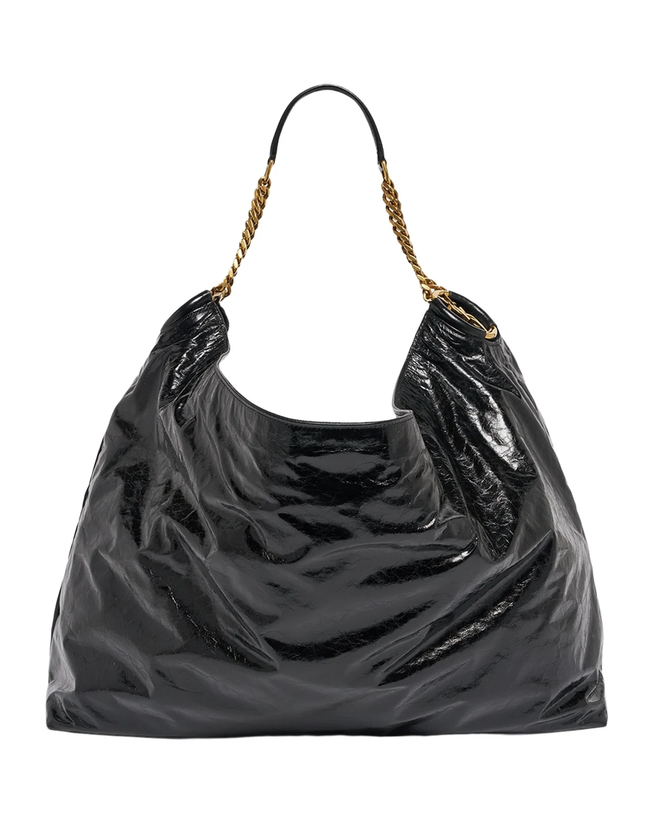 Cassandre Hobo Bag in Crinkled Patent Leather