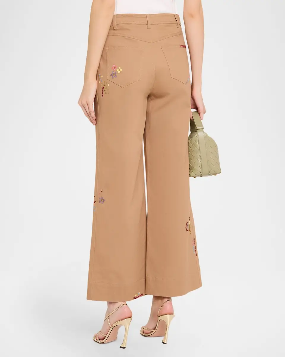 Cinq à Sept Flared Wildflower Embroidered Pants | Thumbnail 3