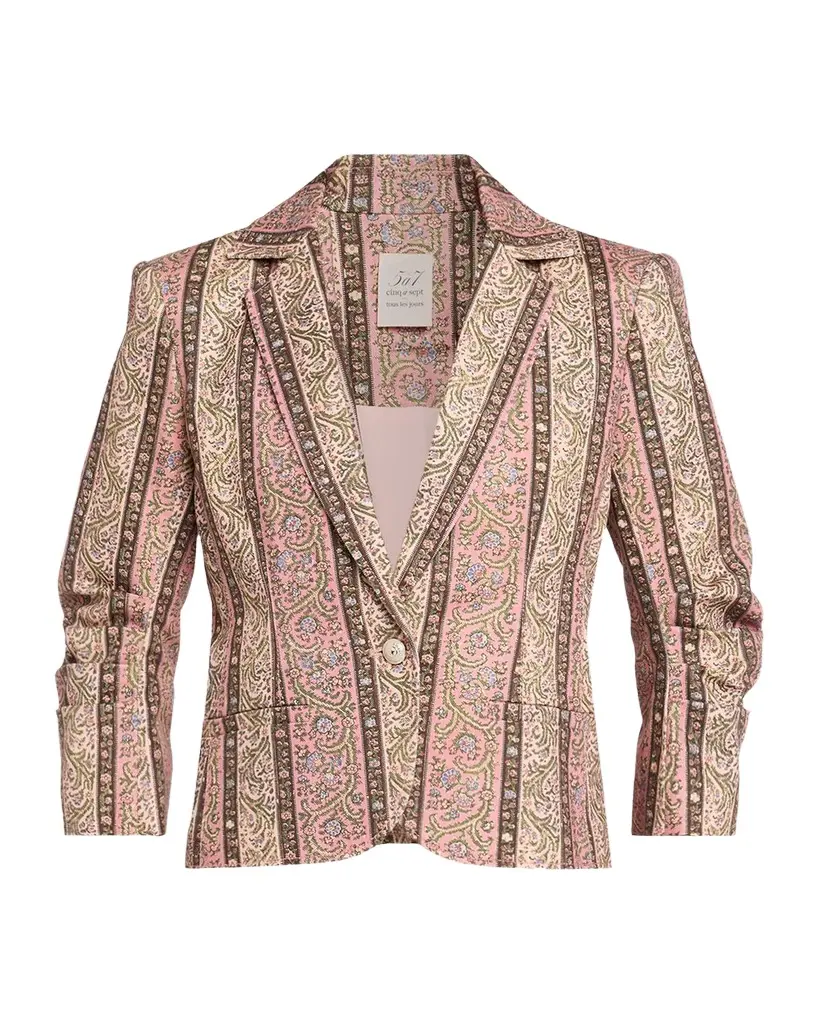 Cinq à Sept Pepper Paisley Single-Breasted Blazer | Image 1 Cinq à Sept Pepper Paisley Single-Breasted Blazer | Image 1