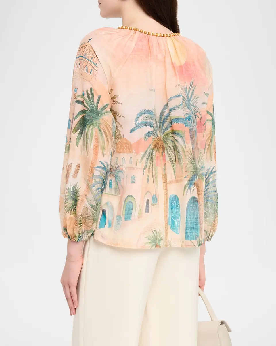 Johnny Was Loubellah Beaded Cotton-Silk Blouse | Thumbnail 3 Johnny Was Loubellah Beaded Cotton-Silk Blouse | Thumbnail 3