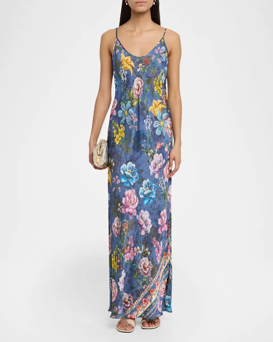 Johnny Was Gigianna Floral-Print Maxi Slip Dress | Thumbnail 2
