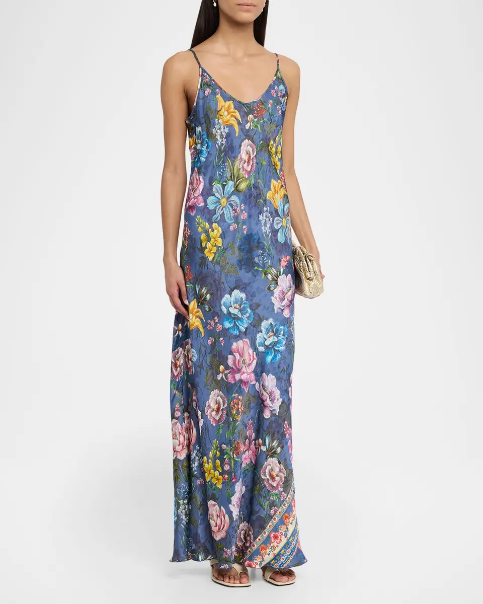 Johnny Was Gigianna Floral-Print Maxi Slip Dress | Thumbnail 4