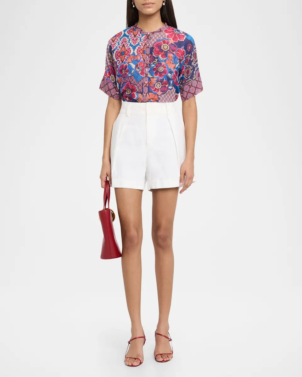 Johnny Was Shiro Floral Cotton-Silk Blouse | Thumbnail 2 Johnny Was Shiro Floral Cotton-Silk Blouse | Thumbnail 2