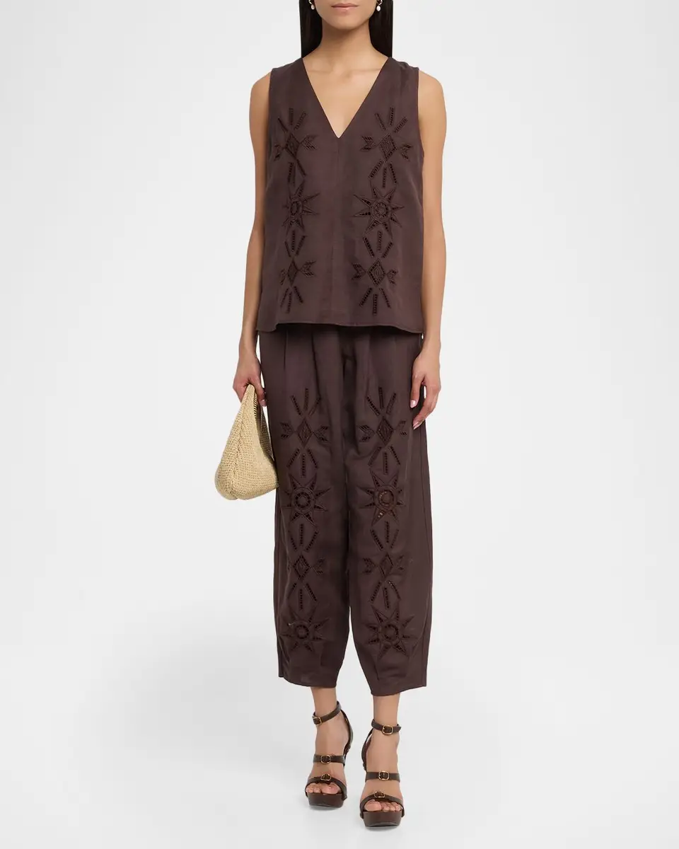 Johnny Was Talsi Sleeveless Eyelet-Embroidered Blouse | Thumbnail 2 Johnny Was Talsi Sleeveless Eyelet-Embroidered Blouse | Thumbnail 2