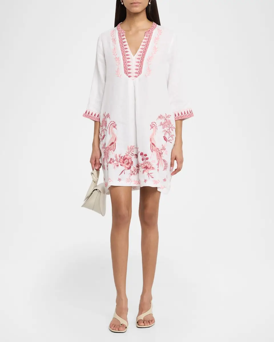 Johnny Was Embroidered Linen Mini Shift Dress | Thumbnail 2 Johnny Was Embroidered Linen Mini Shift Dress | Thumbnail 2