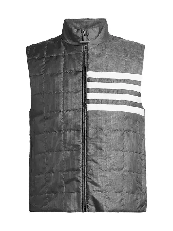Thom Browne Men's Lightweight 4-Bar Quilted Ripstop Liner Vest