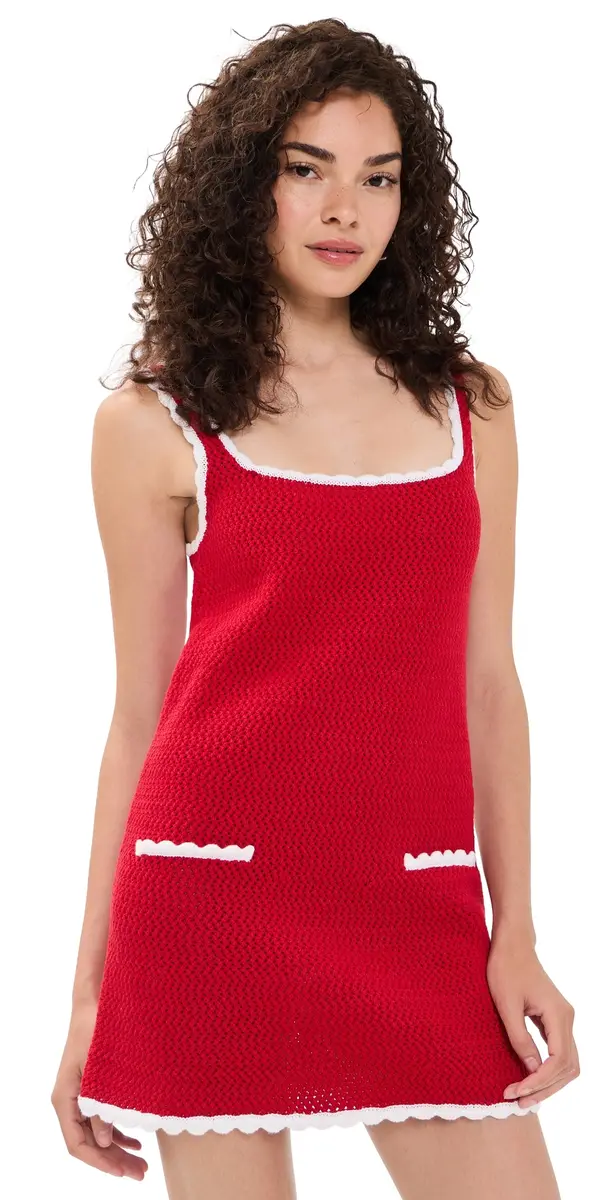 SEROYA Brianna Crochet Dress Derby Red/Eggshell | Image 1 SEROYA Brianna Crochet Dress Derby Red/Eggshell | Image 1