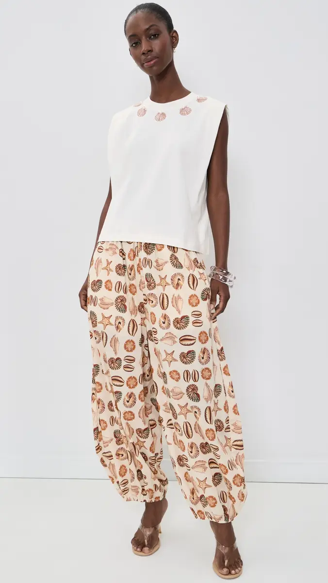 Farm Rio Marine Shells Sand Balloon Pants | Thumbnail 5