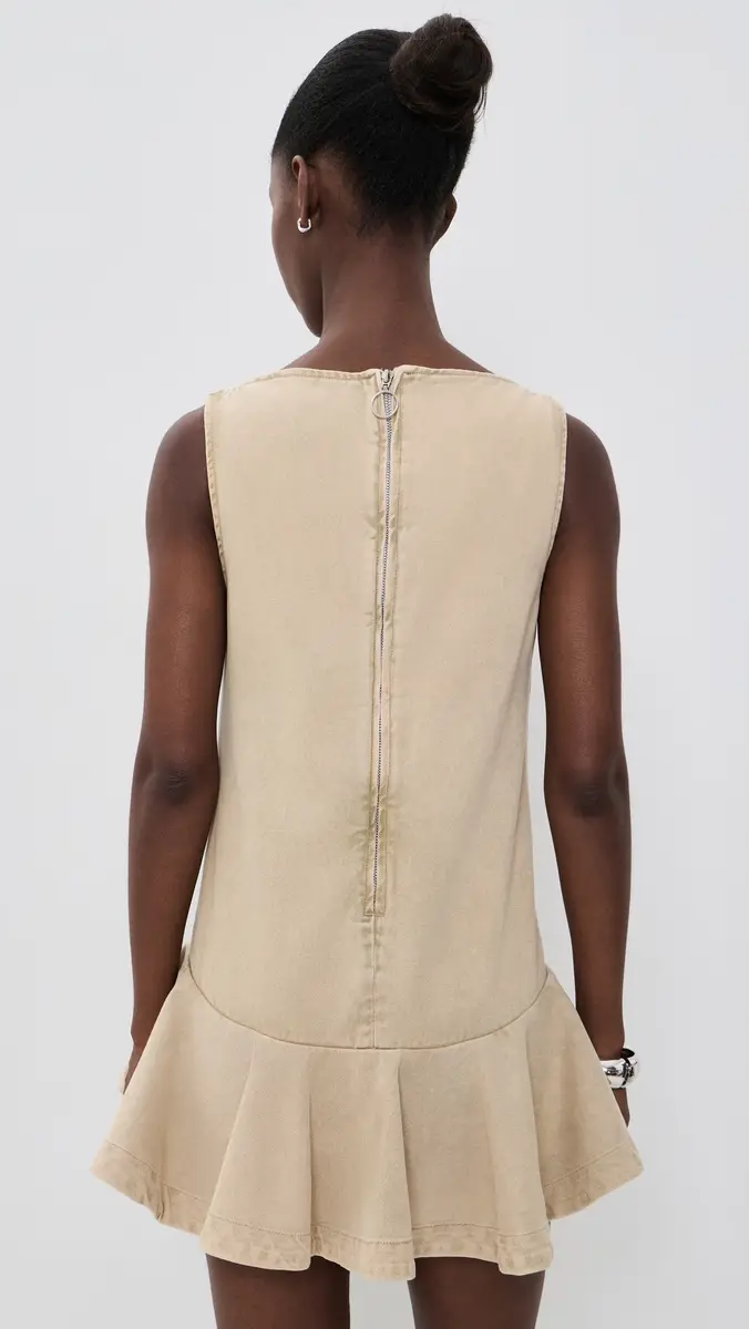 MARQUES ALMEIDA Marble Drill V Neck Peplum Dress | Thumbnail 3 MARQUES ALMEIDA Marble Drill V Neck Peplum Dress | Thumbnail 3