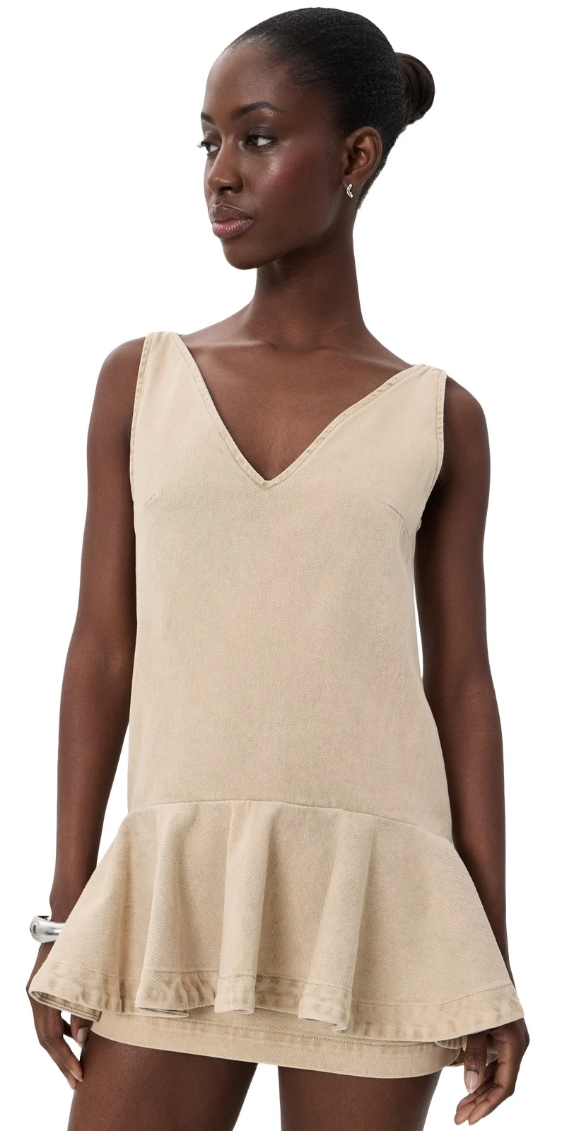 Marble Drill V Neck Peplum Dress Marble Drill V Neck Peplum Dress