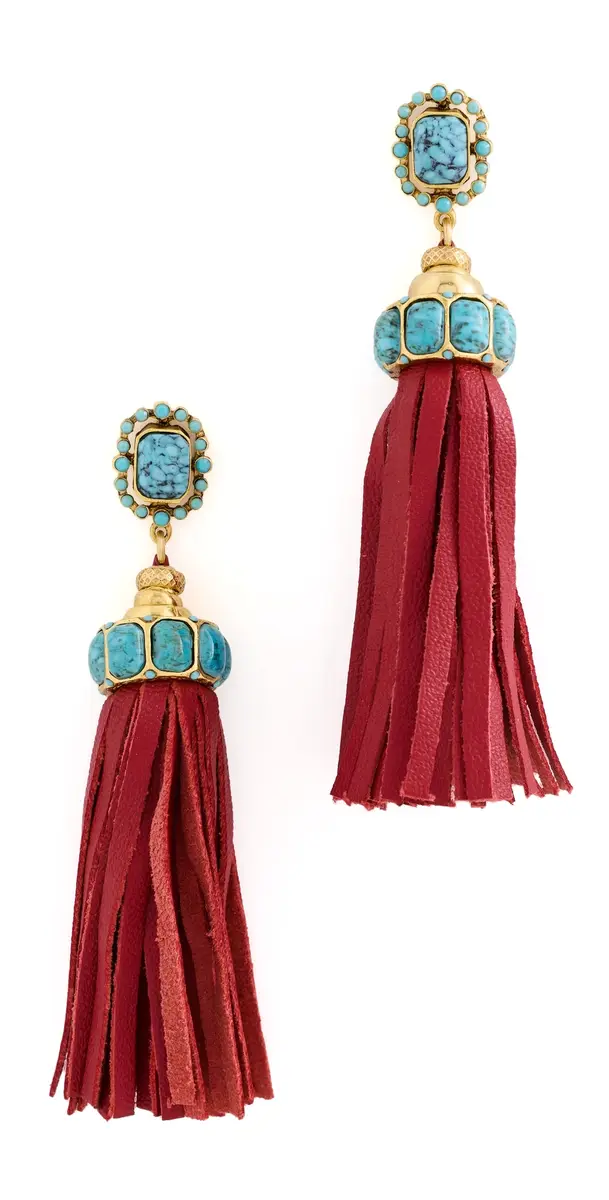 Elizabeth Cole Ponsie Earrings Red Turquoise One Size | Image 1 Elizabeth Cole Ponsie Earrings Red Turquoise One Size | Image 1