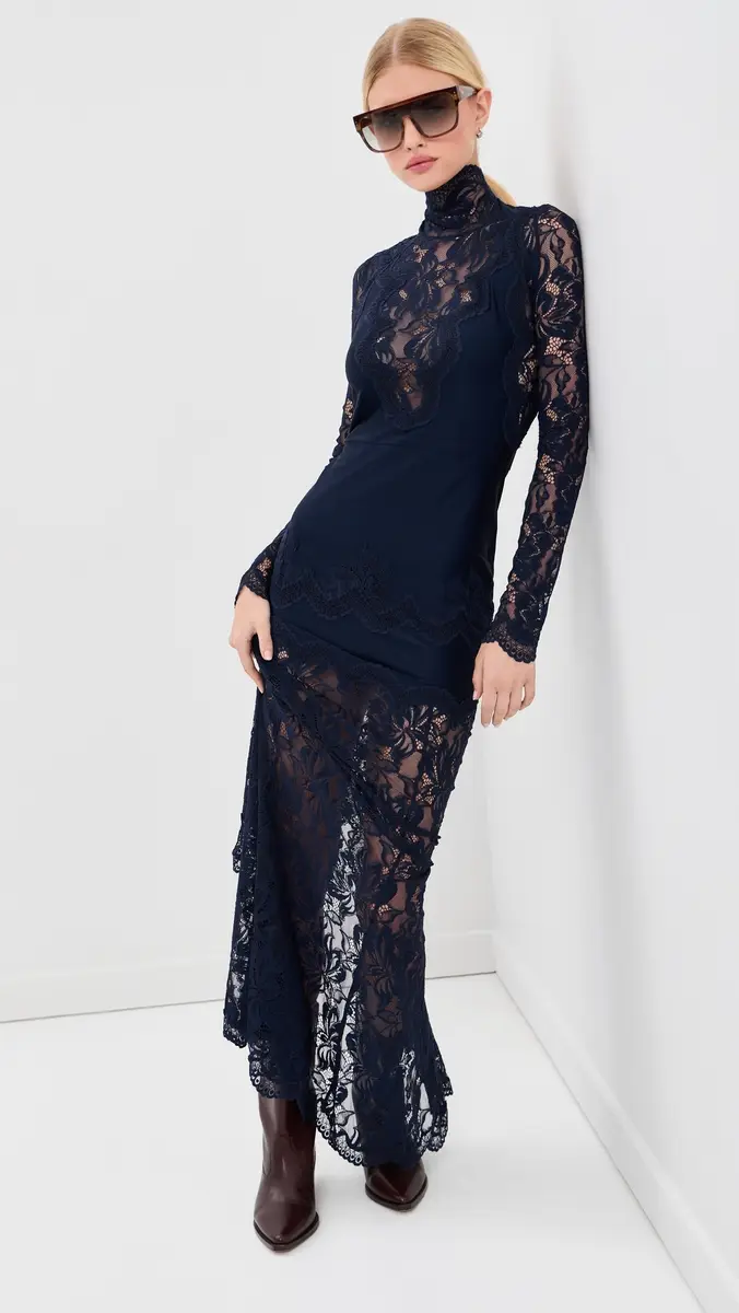 Rabanne Floral Lace Long Dress | Thumbnail 2 Rabanne Floral Lace Long Dress | Thumbnail 2