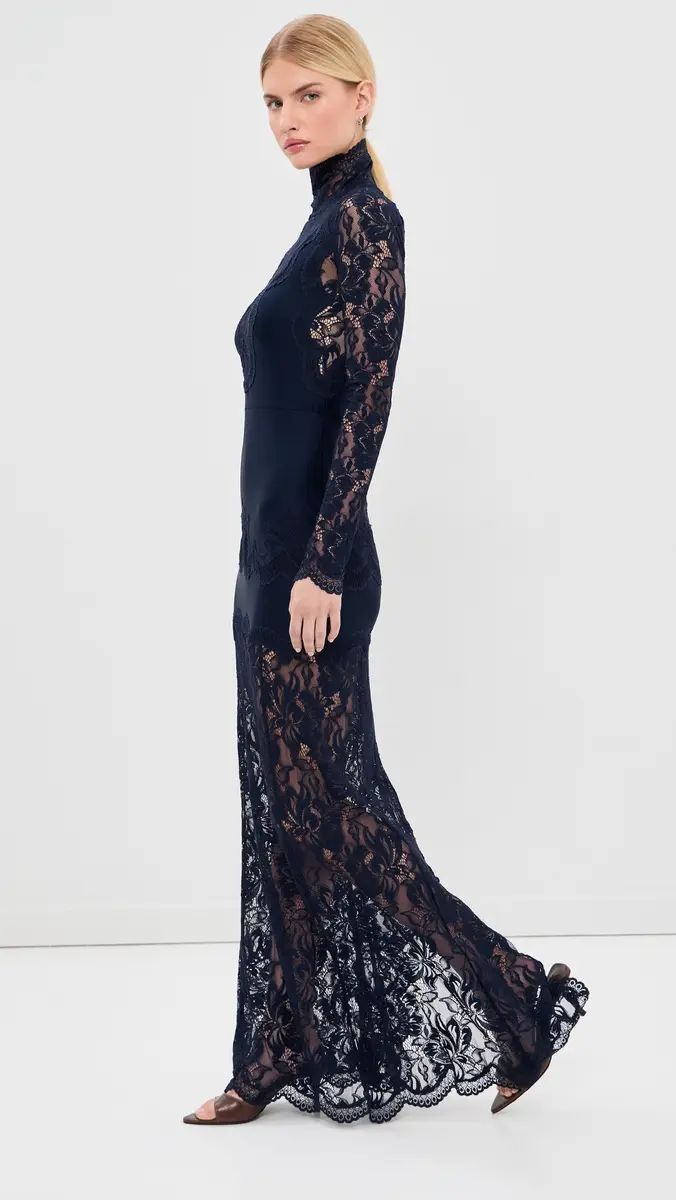 Rabanne Floral Lace Long Dress | Thumbnail 4 Rabanne Floral Lace Long Dress | Thumbnail 4