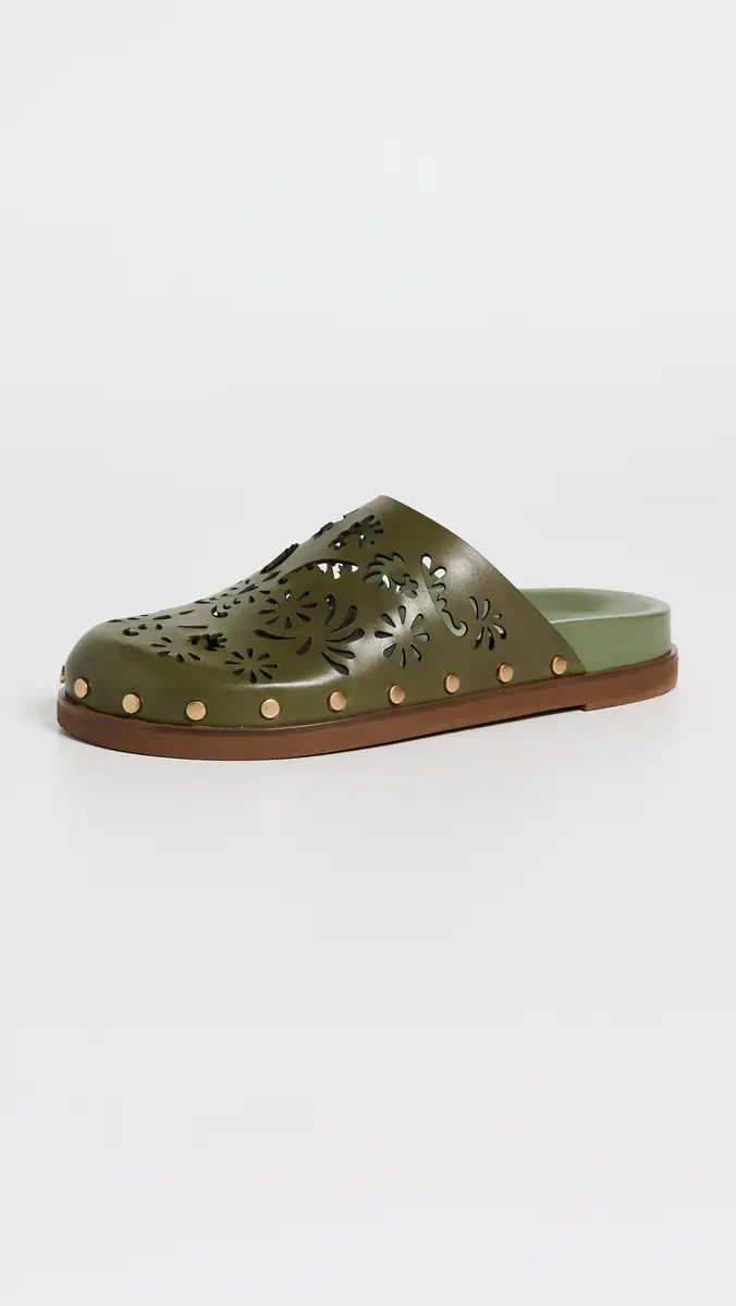 Farm Rio Lace Leather Anatomic Mules | Thumbnail 2 Farm Rio Lace Leather Anatomic Mules | Thumbnail 2