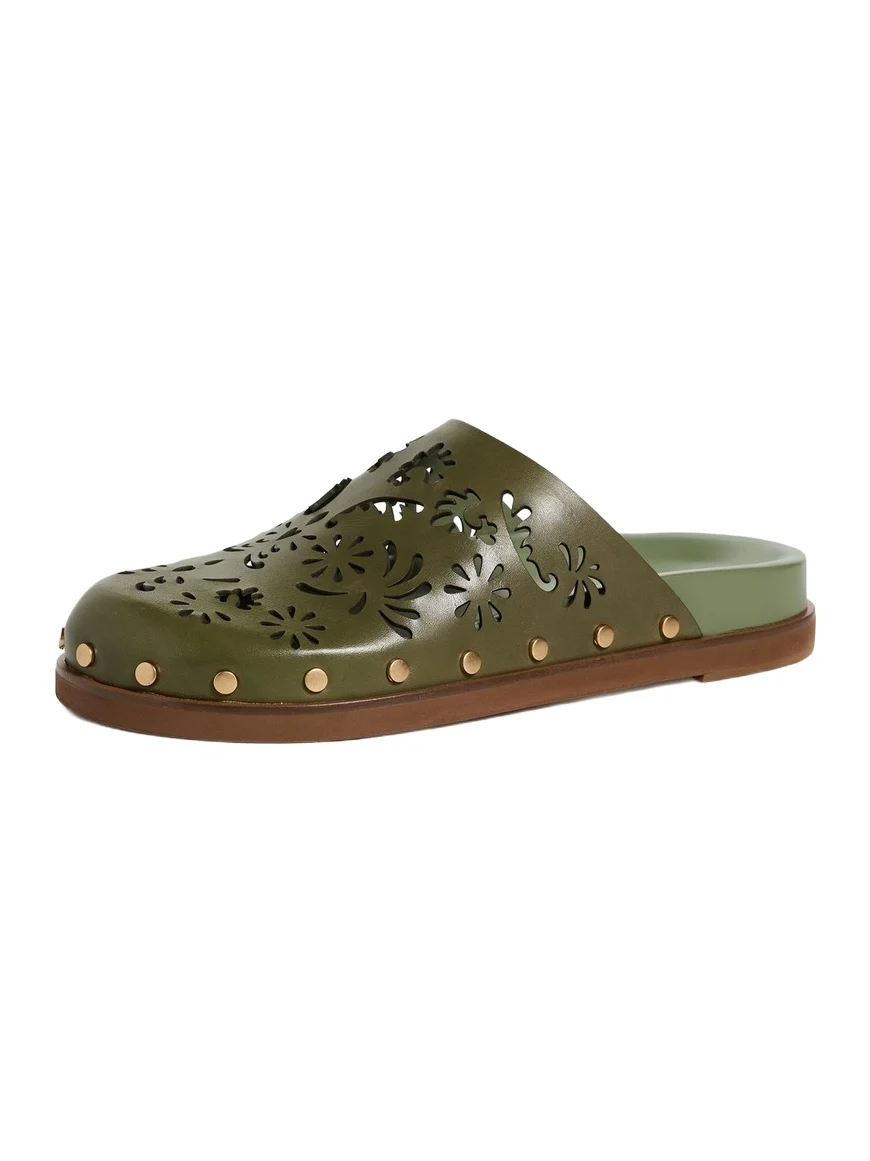 Lace Leather Anatomic Mules