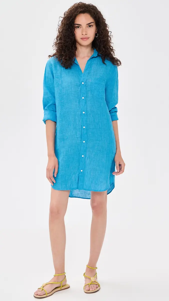 FRANK & EILEEN Classic inen Shirtdress Turquoise inen | Thumbnail 2 FRANK & EILEEN Classic inen Shirtdress Turquoise inen | Thumbnail 2