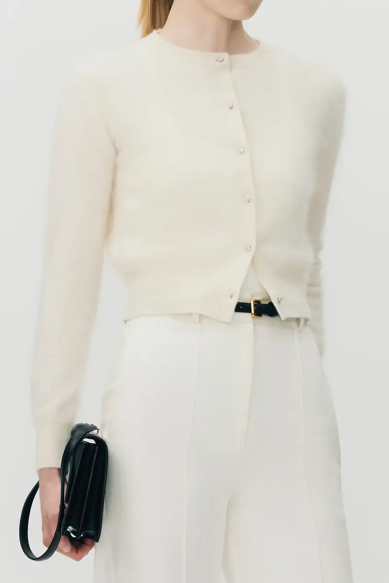 Adam Lippes Cruz Cardigan - White | Thumbnail 2 Adam Lippes Cruz Cardigan - White | Thumbnail 2
