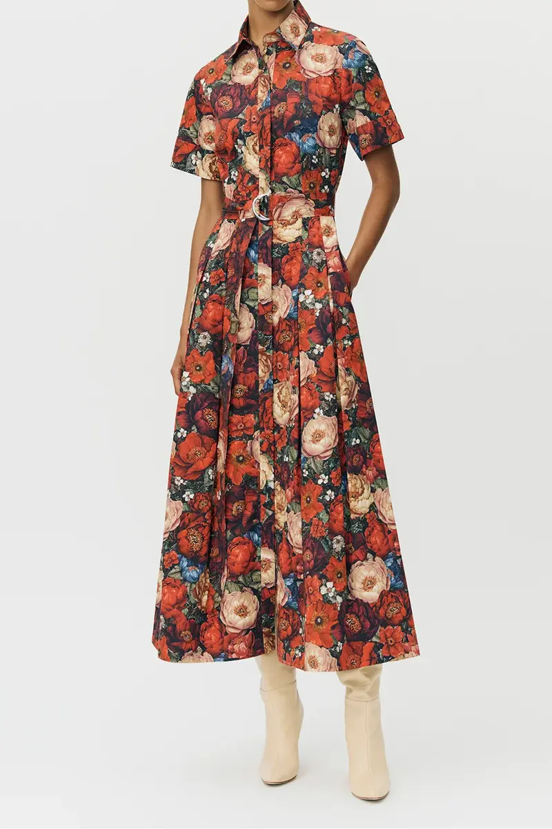 Adam Lippes Leighton Dress - Ruby Floral | Thumbnail 2 Adam Lippes Leighton Dress - Ruby Floral | Thumbnail 2