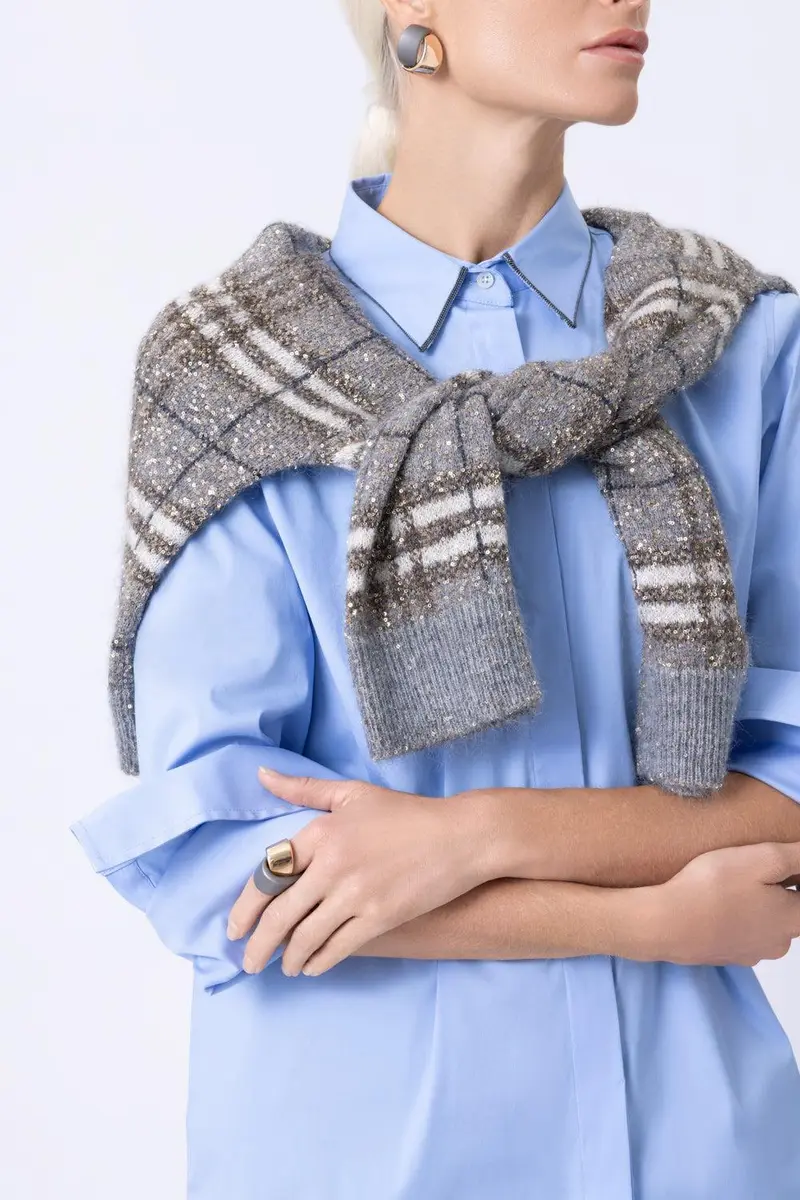 Brunello Cucinelli Stretch Monili Collar Shirt | Thumbnail 3