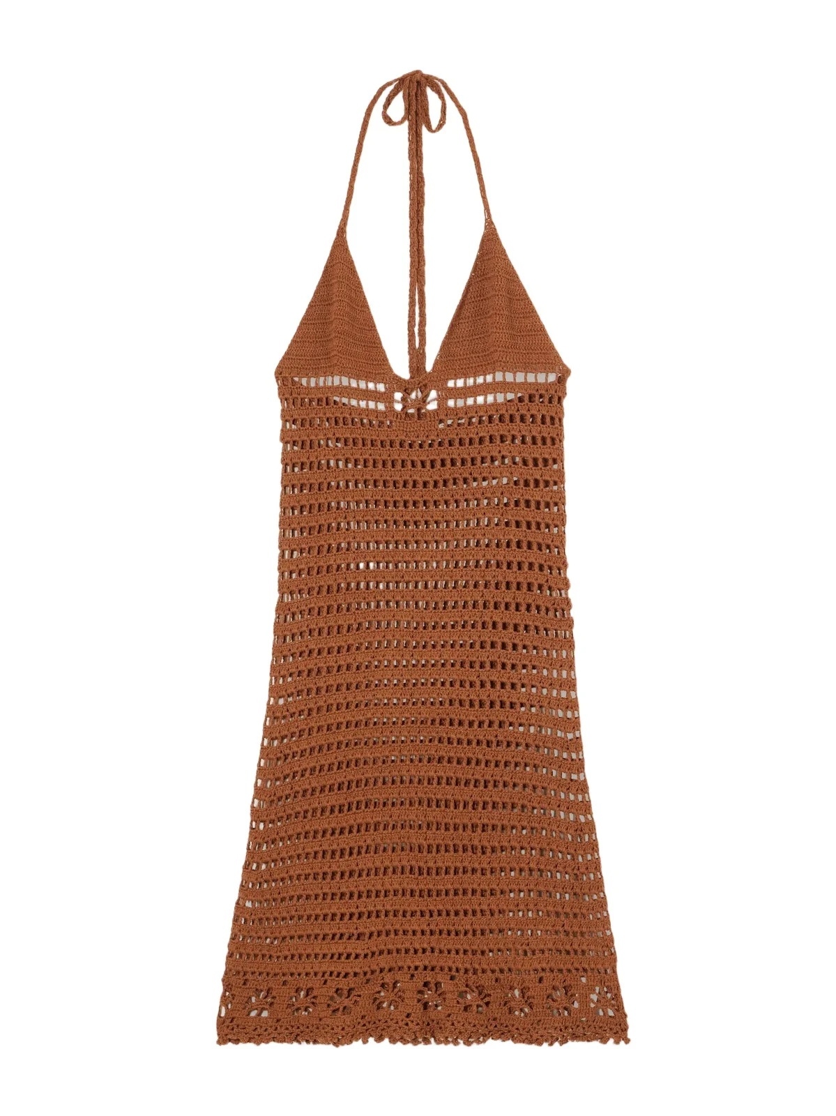 Terry Puesto Cece Crochet-knit Organic-cotton Halterneck Midi Dress