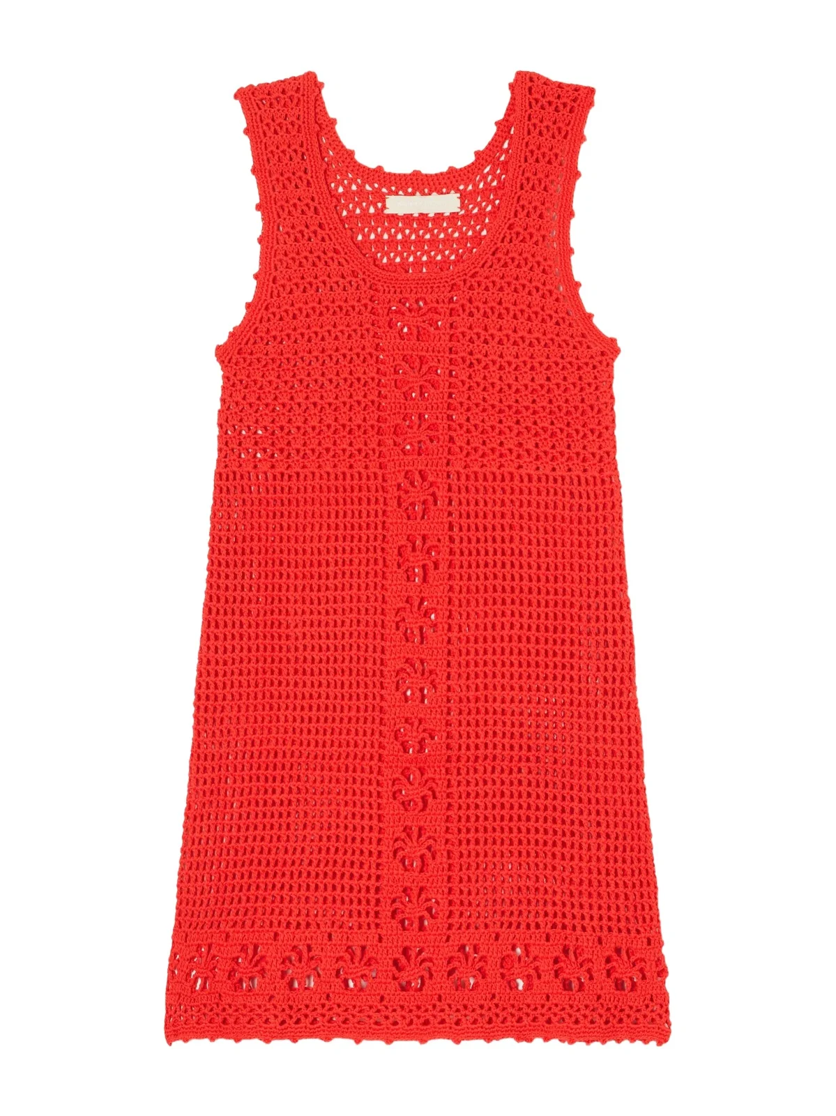 Terry Puesto Poolside Scalloped Crochet-knit Organic-cotton Mini Dress