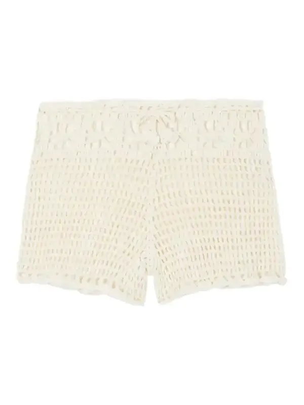 Terry Puesto Lido Crochet-knit Organic Cotton Shorts