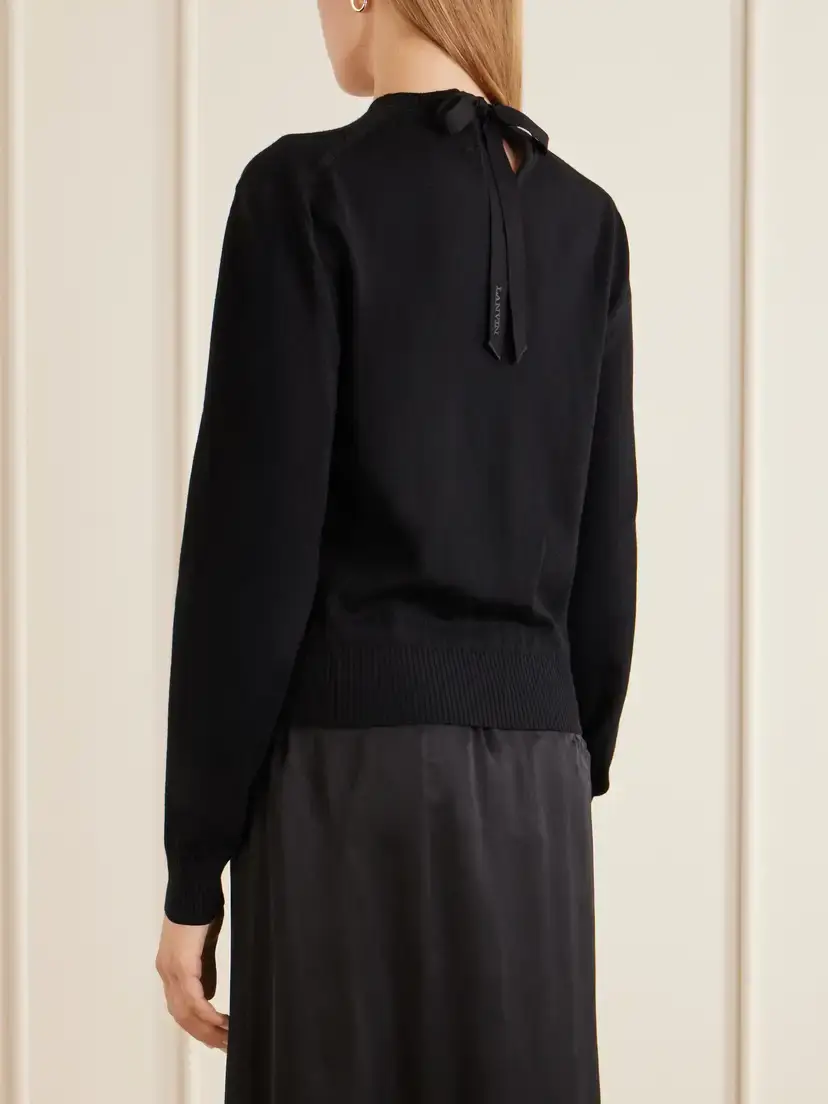 Lanvin Bow-detailed Wool-blend Cardigan | Thumbnail 4