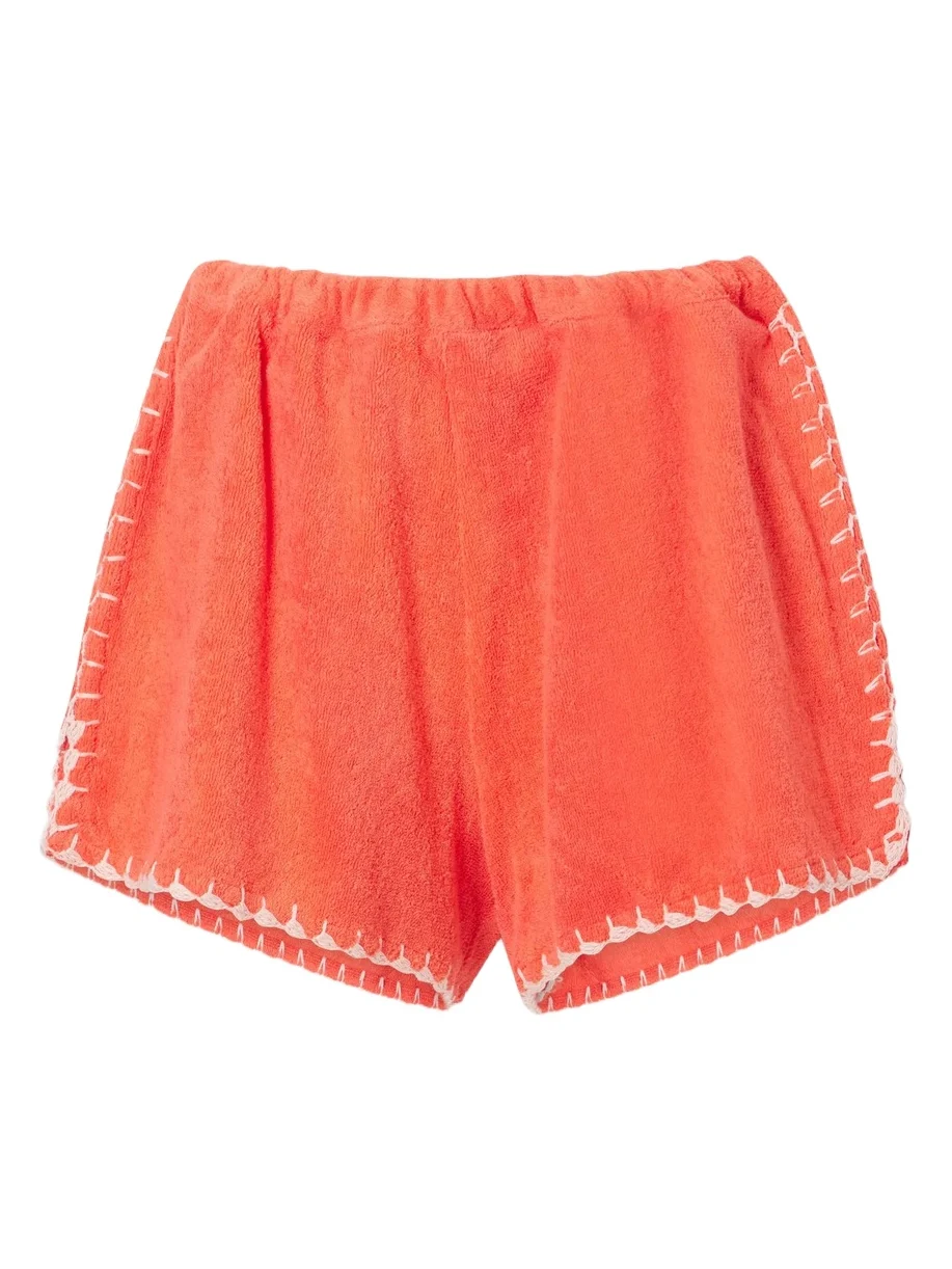 Estate Crochet-knit Trimmed Organic Cotton-terry Shorts