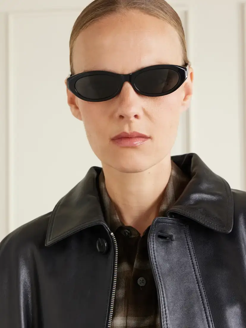 CELINE Eyewear Triomphe Mini Oval-frame Acetate Sunglasses | Thumbnail 2