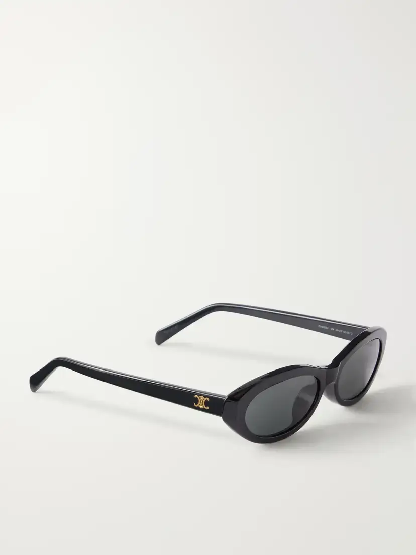 CELINE Eyewear Triomphe Mini Oval-frame Acetate Sunglasses | Thumbnail 3
